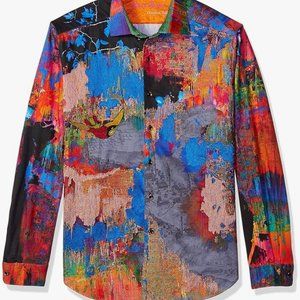 NWT Robert Graham Limited Edition "Zucker" Size L Embroidered Shirt